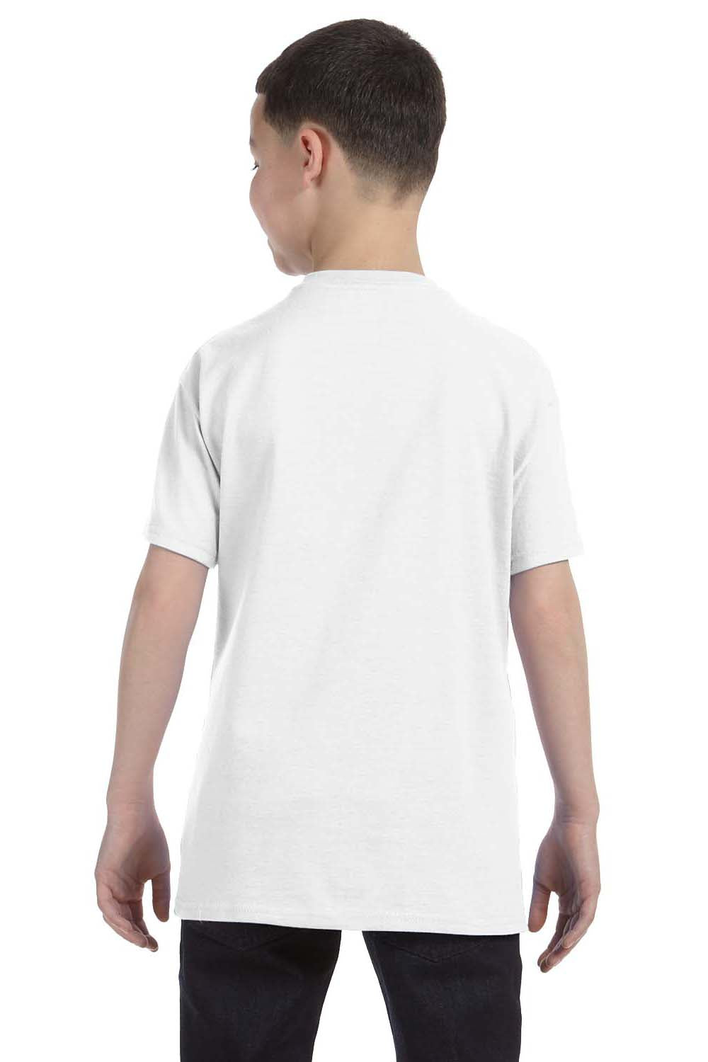 Jerzees 29B Youth Dri-Power Moisture Wicking Short Sleeve Crewneck T-Shirt White Back