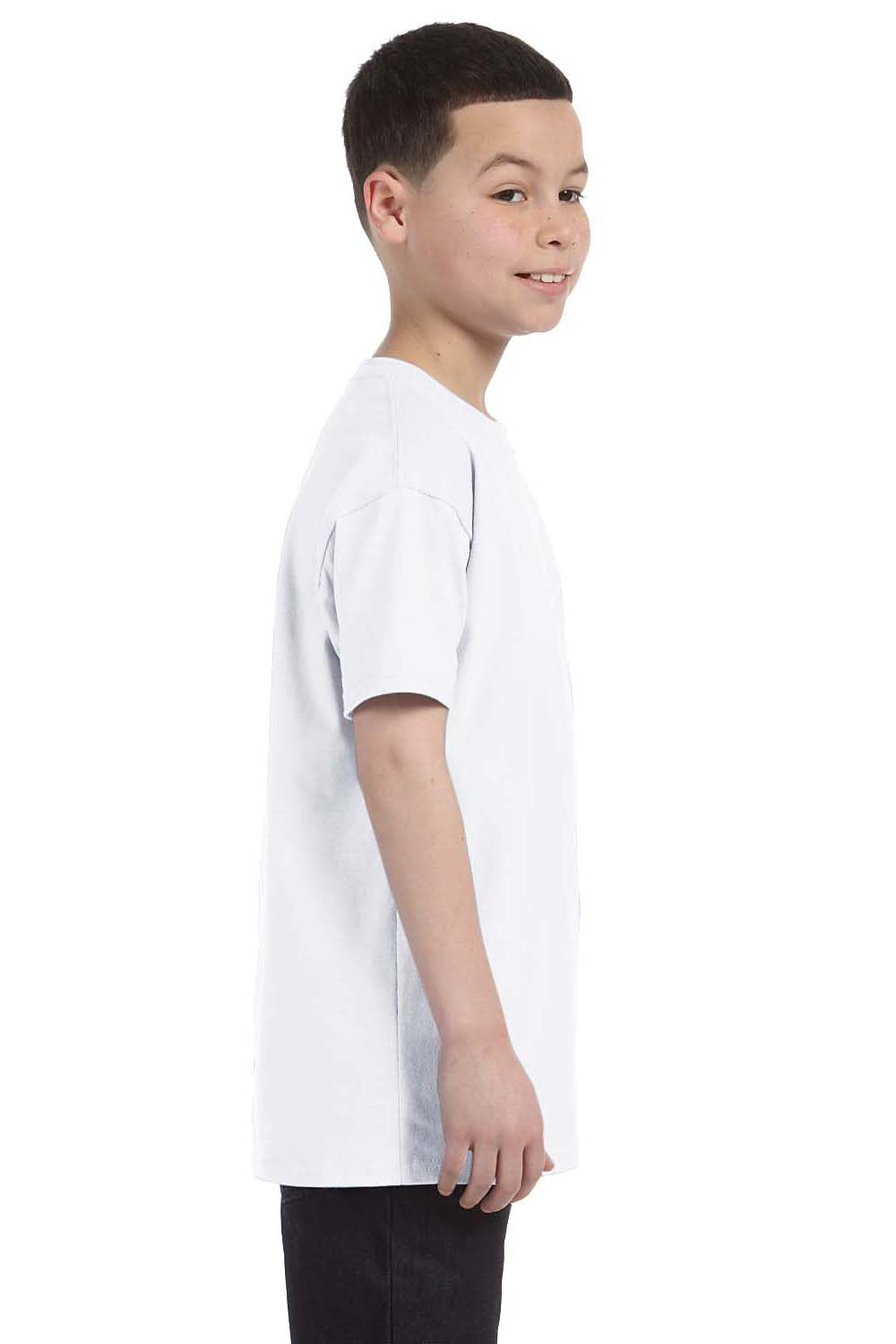 Jerzees 29B Youth Dri-Power Moisture Wicking Short Sleeve Crewneck T-Shirt White Side