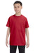 Jerzees 29B Youth Dri-Power Moisture Wicking Short Sleeve Crewneck T-Shirt Red Front