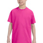 Jerzees Youth Dri-Power Moisture Wicking Short Sleeve Crewneck T-Shirt - Cyber Pink