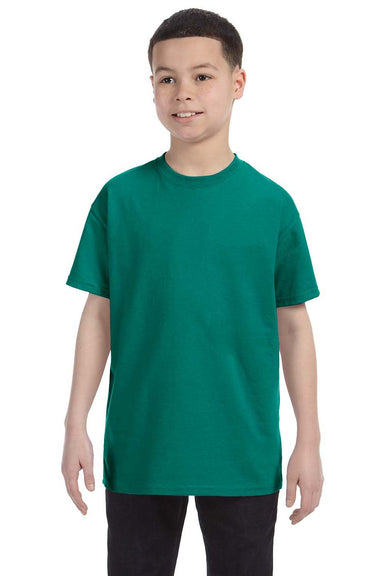 Jerzees 29B Youth Dri-Power Moisture Wicking Short Sleeve Crewneck T-Shirt Jade Green Front
