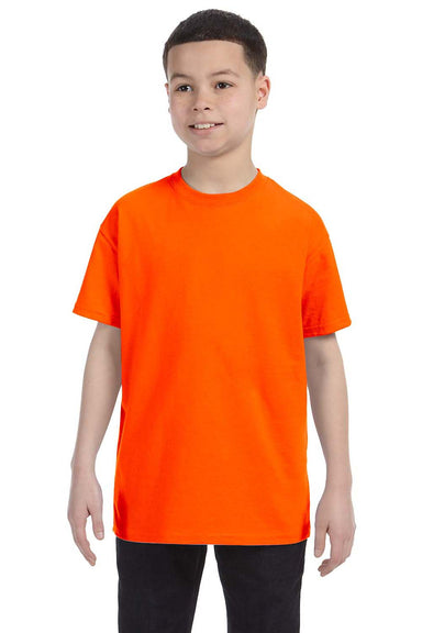 Jerzees 29B Youth Dri-Power Moisture Wicking Short Sleeve Crewneck T-Shirt Safety Orange Front