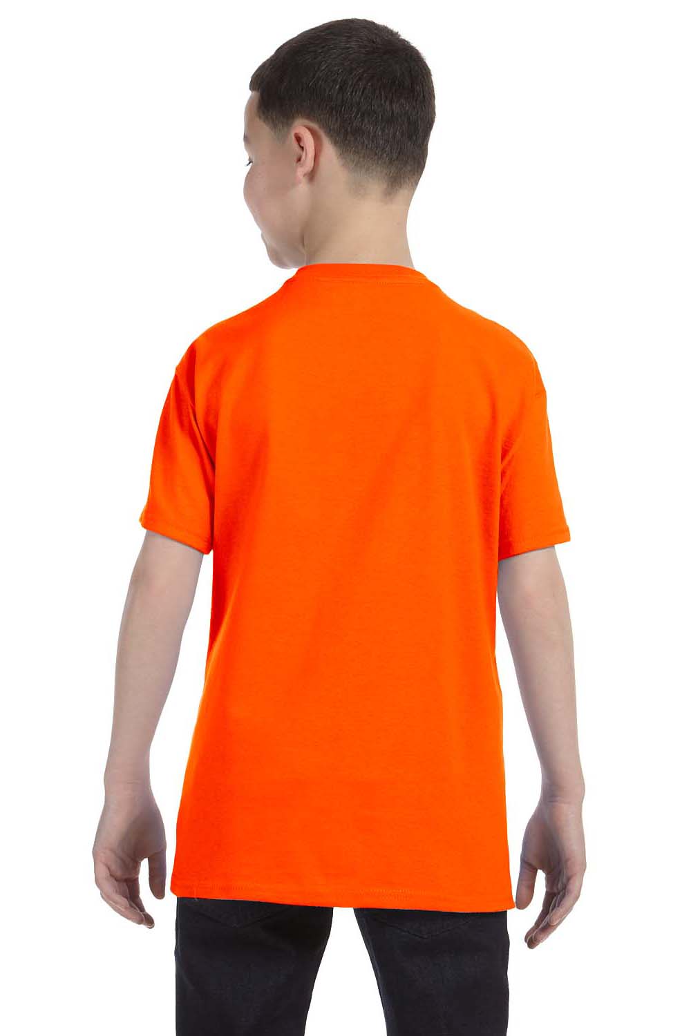 Jerzees 29B Youth Dri-Power Moisture Wicking Short Sleeve Crewneck T-Shirt Safety Orange Back