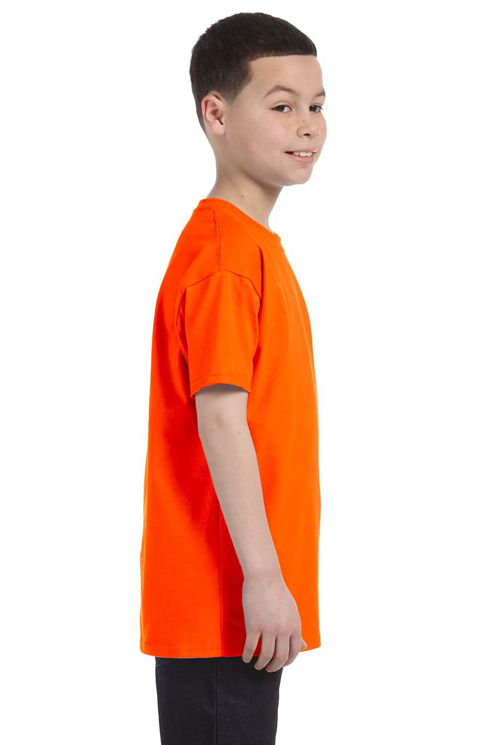 Jerzees 29B Youth Dri-Power Moisture Wicking Short Sleeve Crewneck T-Shirt Safety Orange Side