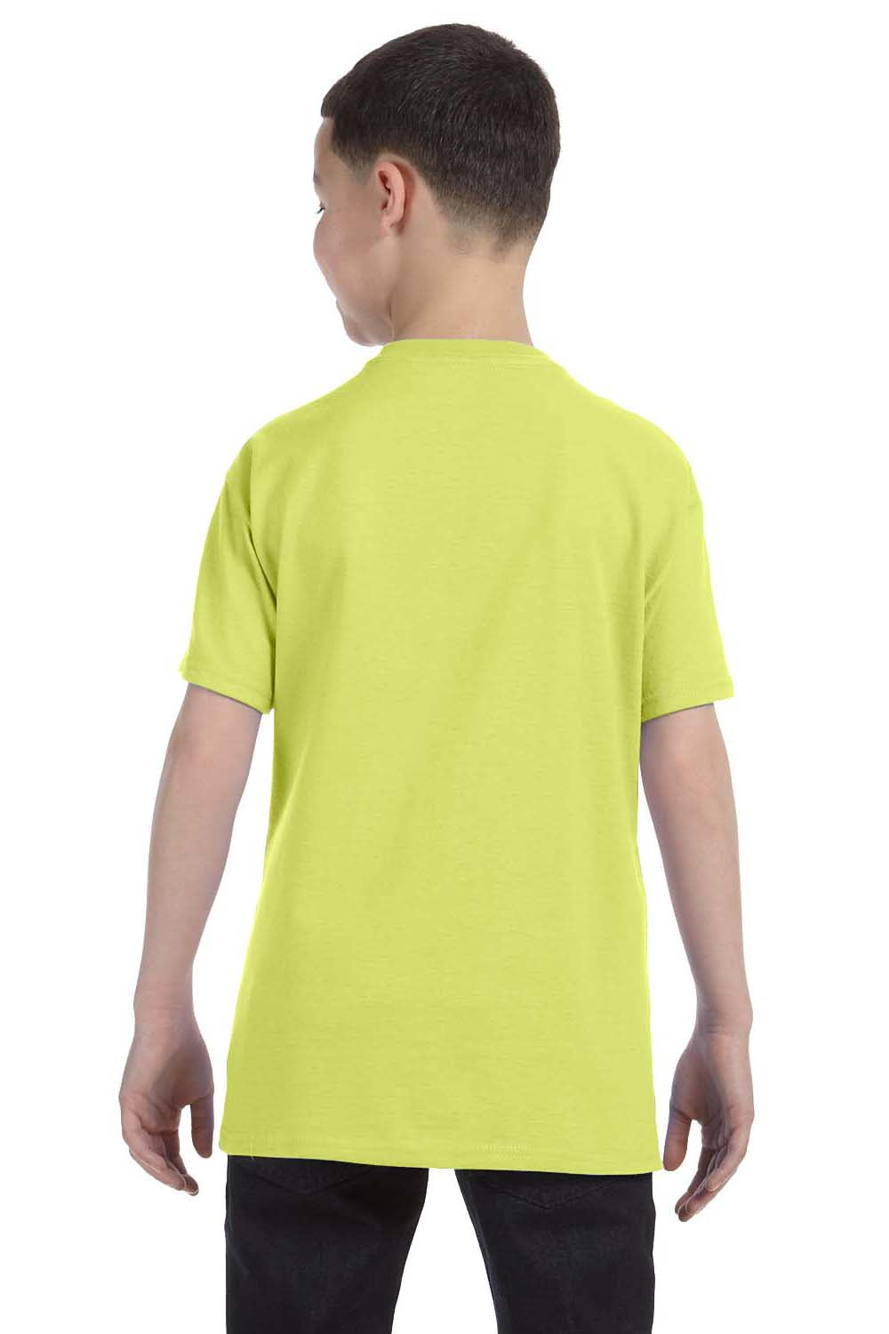 Jerzees 29B Youth Dri-Power Moisture Wicking Short Sleeve Crewneck T-Shirt Safety Green Back