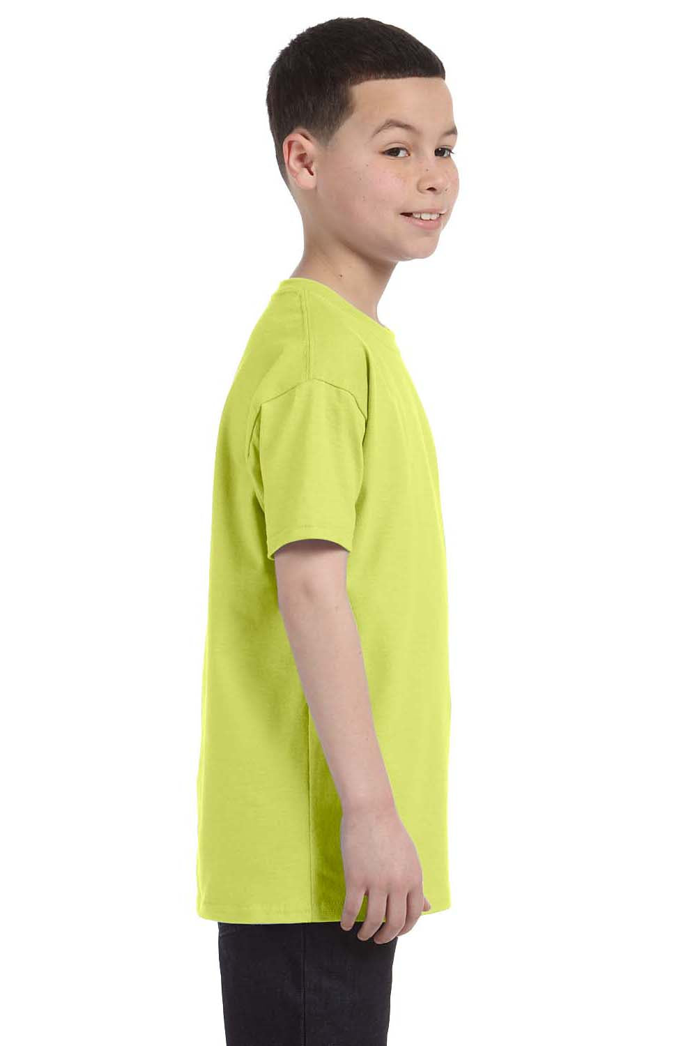 Jerzees 29B Youth Dri-Power Moisture Wicking Short Sleeve Crewneck T-Shirt Safety Green Side