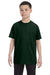 Jerzees 29B Youth Dri-Power Moisture Wicking Short Sleeve Crewneck T-Shirt Forest Green Front