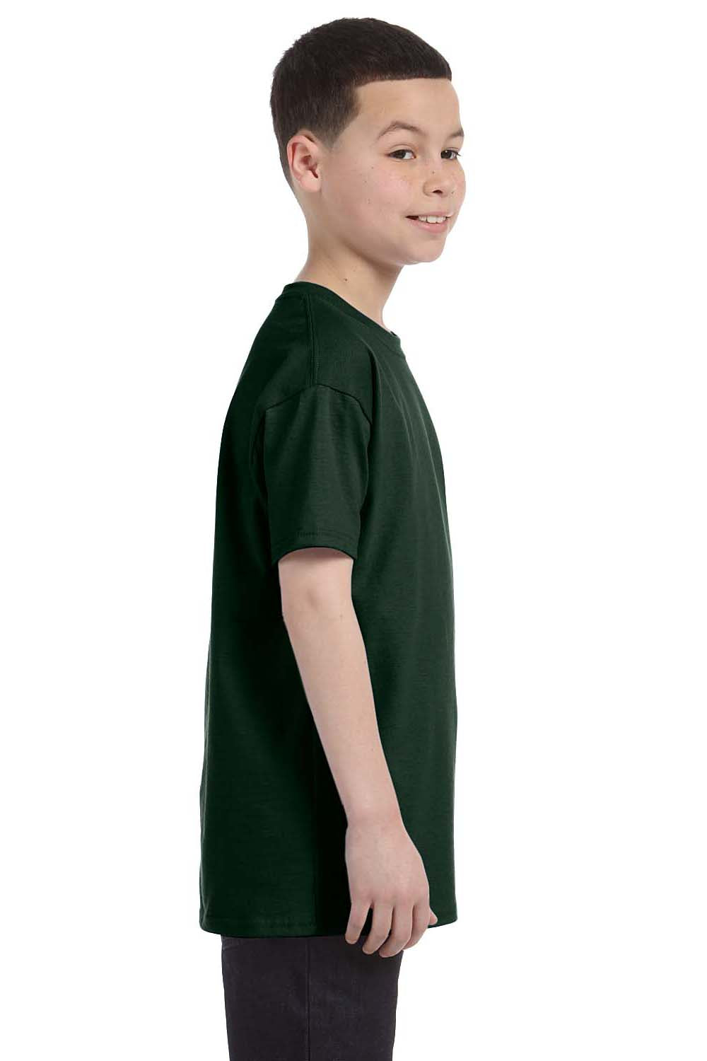 Jerzees 29B Youth Dri-Power Moisture Wicking Short Sleeve Crewneck T-Shirt Forest Green Side