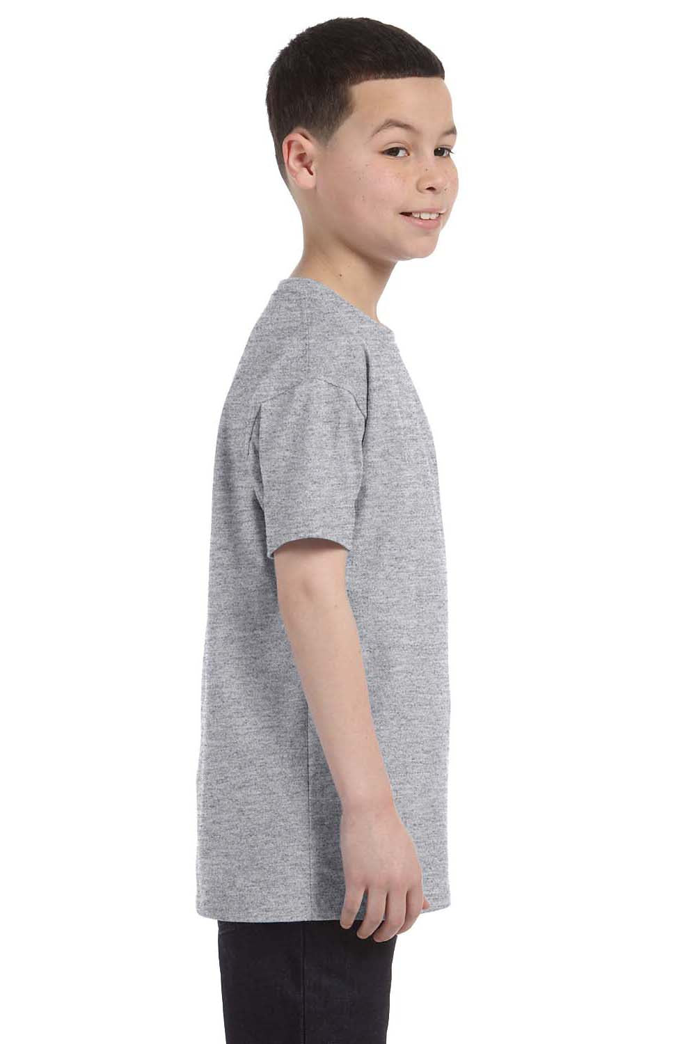 Jerzees 29B Youth Dri-Power Moisture Wicking Short Sleeve Crewneck T-Shirt Oxford Grey Side