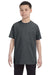 Jerzees 29B Youth Dri-Power Moisture Wicking Short Sleeve Crewneck T-Shirt Charcoal Grey Front