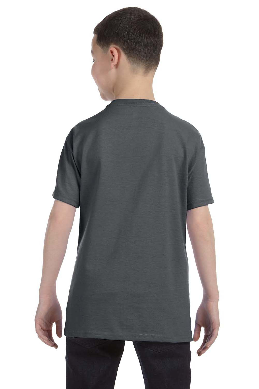Jerzees 29B Youth Dri-Power Moisture Wicking Short Sleeve Crewneck T-Shirt Charcoal Grey Back