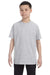 Jerzees 29B Youth Dri-Power Moisture Wicking Short Sleeve Crewneck T-Shirt Ash Grey Front