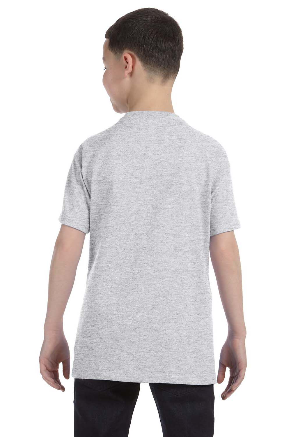 Jerzees 29B Youth Dri-Power Moisture Wicking Short Sleeve Crewneck T-Shirt Ash Grey Back