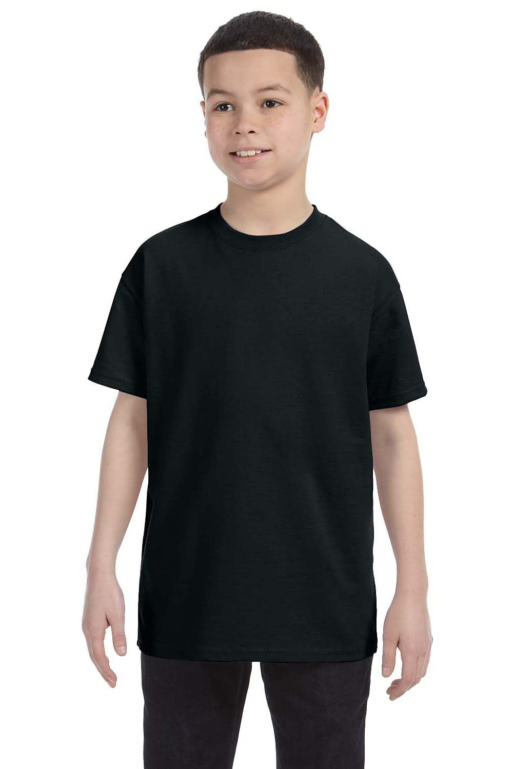 Jerzees 29B Youth Dri-Power Moisture Wicking Short Sleeve Crewneck T-Shirt Black Front