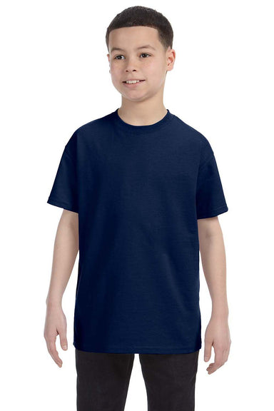Jerzees 29B Youth Dri-Power Moisture Wicking Short Sleeve Crewneck T-Shirt Navy Blue Front