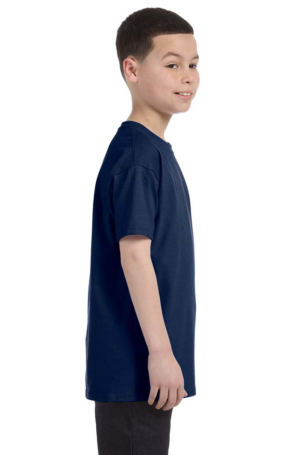Jerzees 29B Youth Dri-Power Moisture Wicking Short Sleeve Crewneck T-Shirt Navy Blue Side