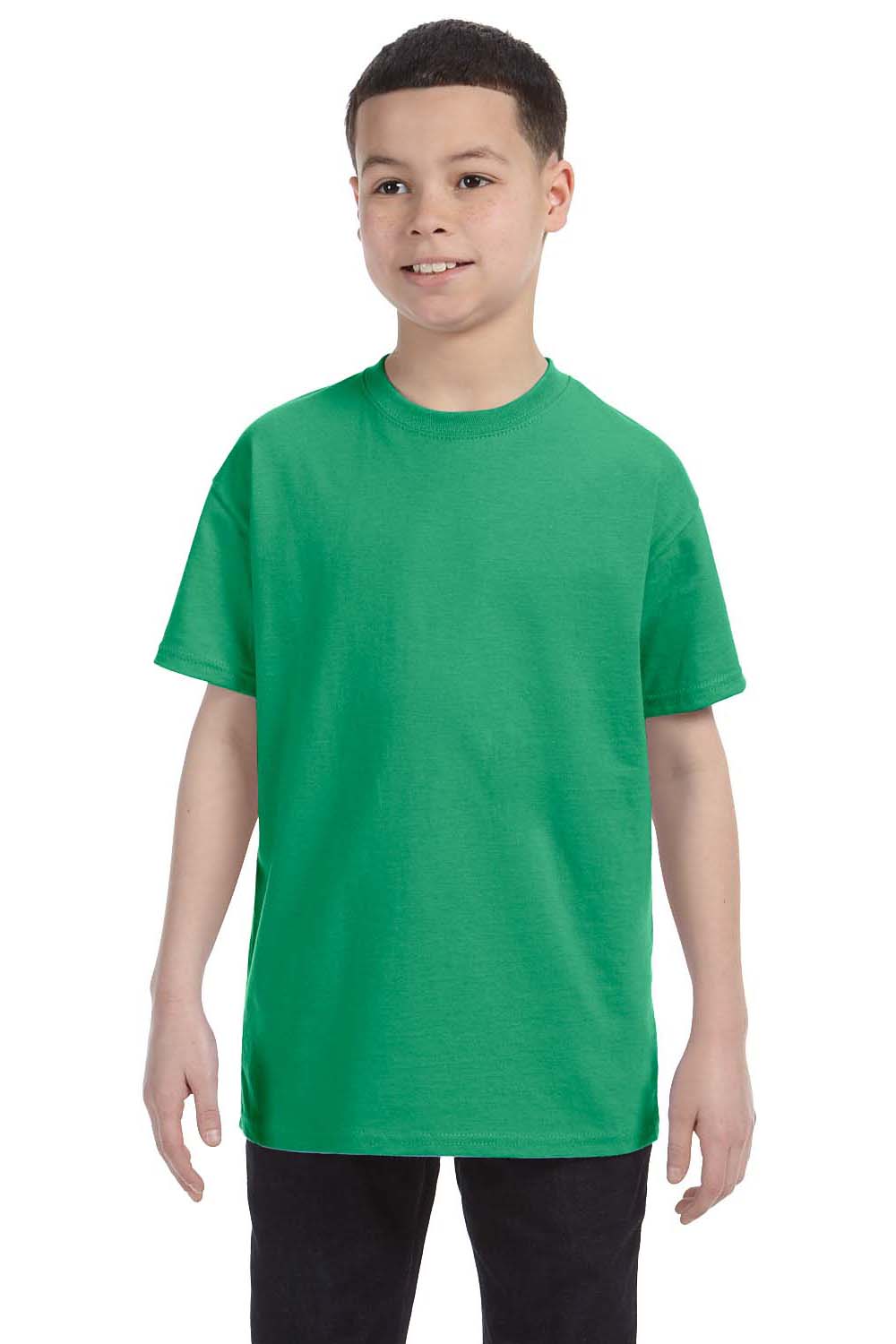 Jerzees 29B Youth Dri-Power Moisture Wicking Short Sleeve Crewneck T-Shirt Kelly Green Front