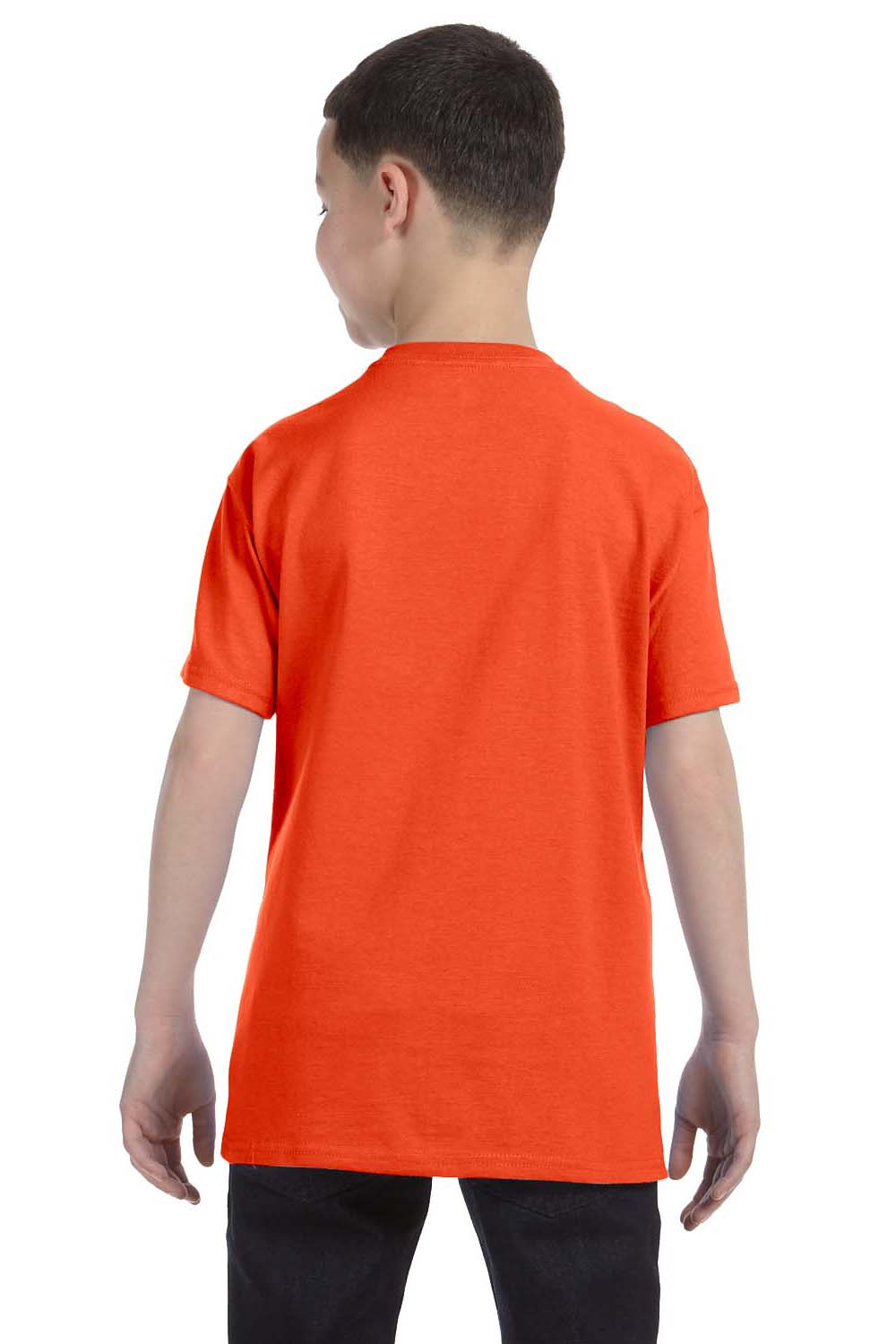 Jerzees 29B Youth Dri-Power Moisture Wicking Short Sleeve Crewneck T-Shirt Burnt Orange Back