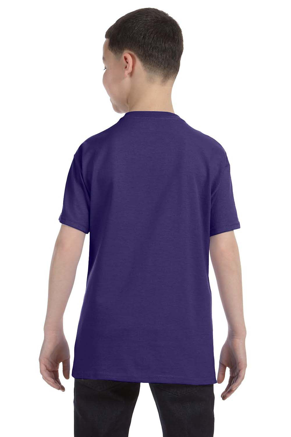 Jerzees 29B Youth Dri-Power Moisture Wicking Short Sleeve Crewneck T-Shirt Purple Back