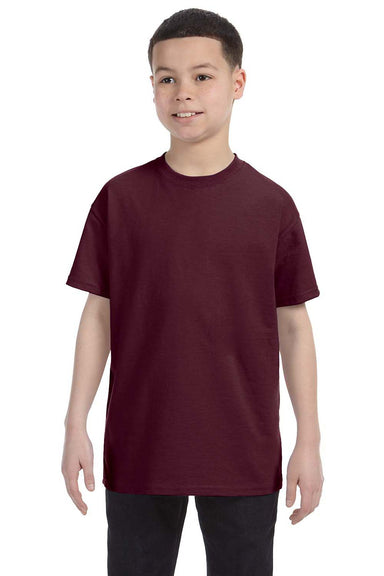 Jerzees 29B Youth Dri-Power Moisture Wicking Short Sleeve Crewneck T-Shirt Maroon Front