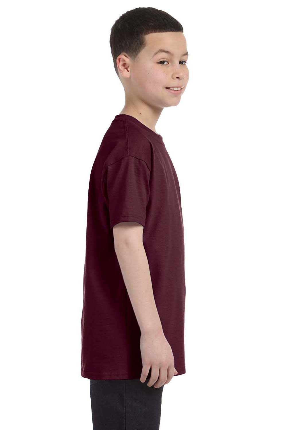 Jerzees 29B Youth Dri-Power Moisture Wicking Short Sleeve Crewneck T-Shirt Maroon Side