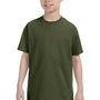 Jerzees Youth Dri-Power Moisture Wicking Short Sleeve Crewneck T-Shirt - Military Green
