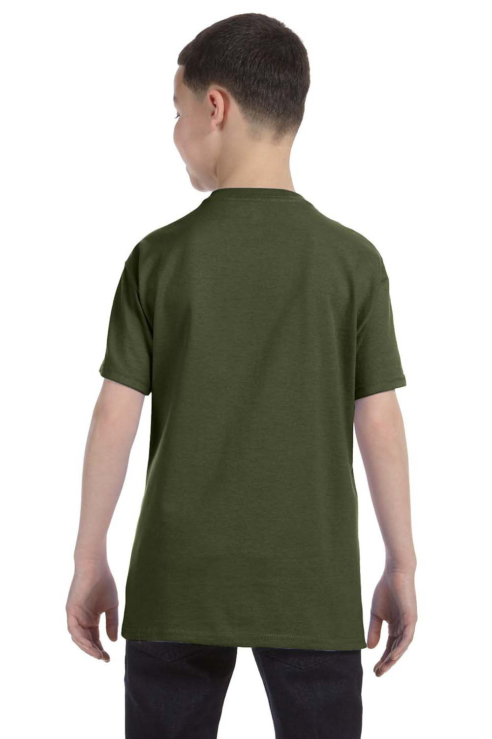 Jerzees 29B Youth Dri-Power Moisture Wicking Short Sleeve Crewneck T-Shirt Military Green Back