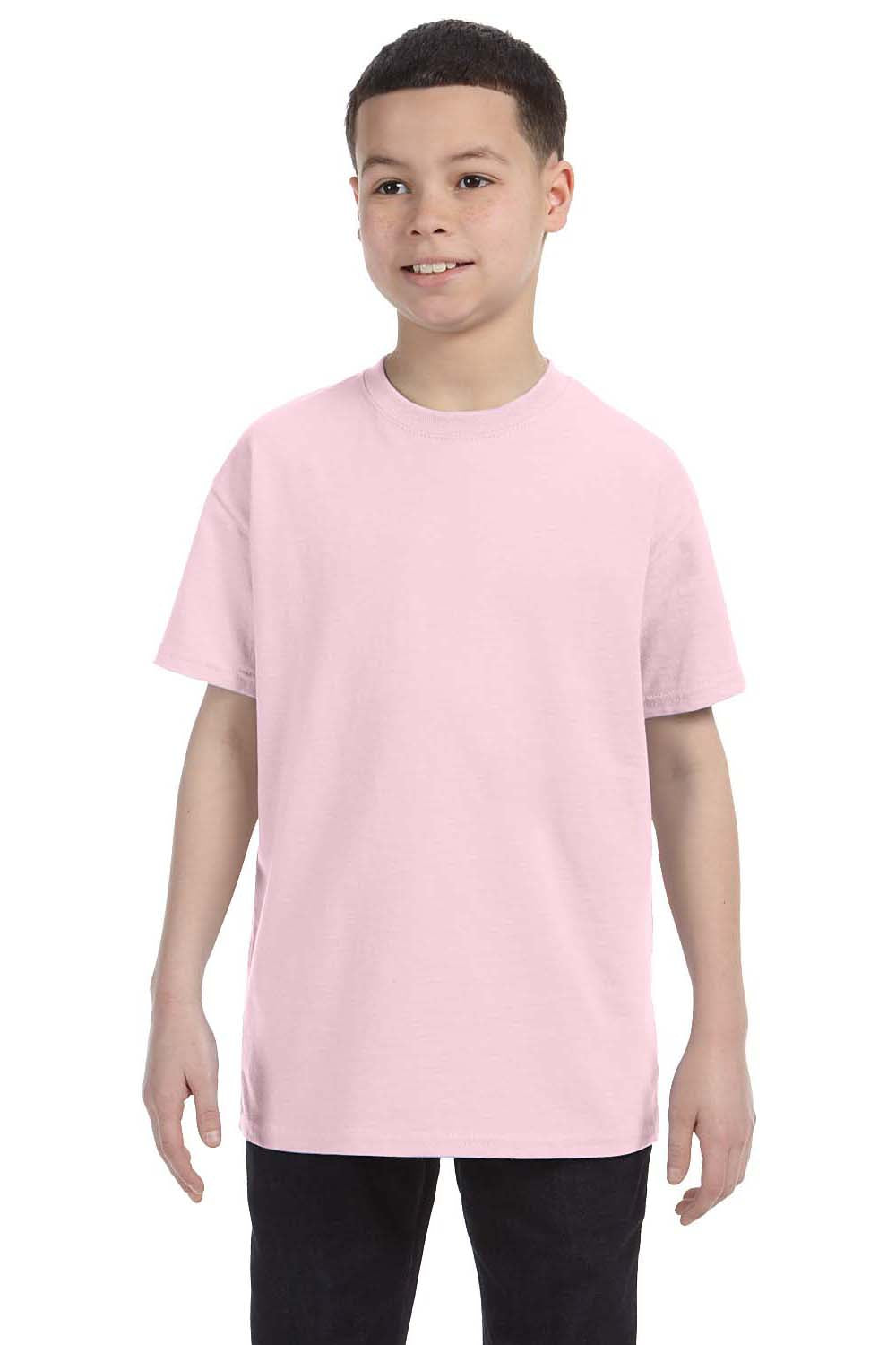 Jerzees 29B Youth Dri-Power Moisture Wicking Short Sleeve Crewneck T-Shirt Classic Pink Front