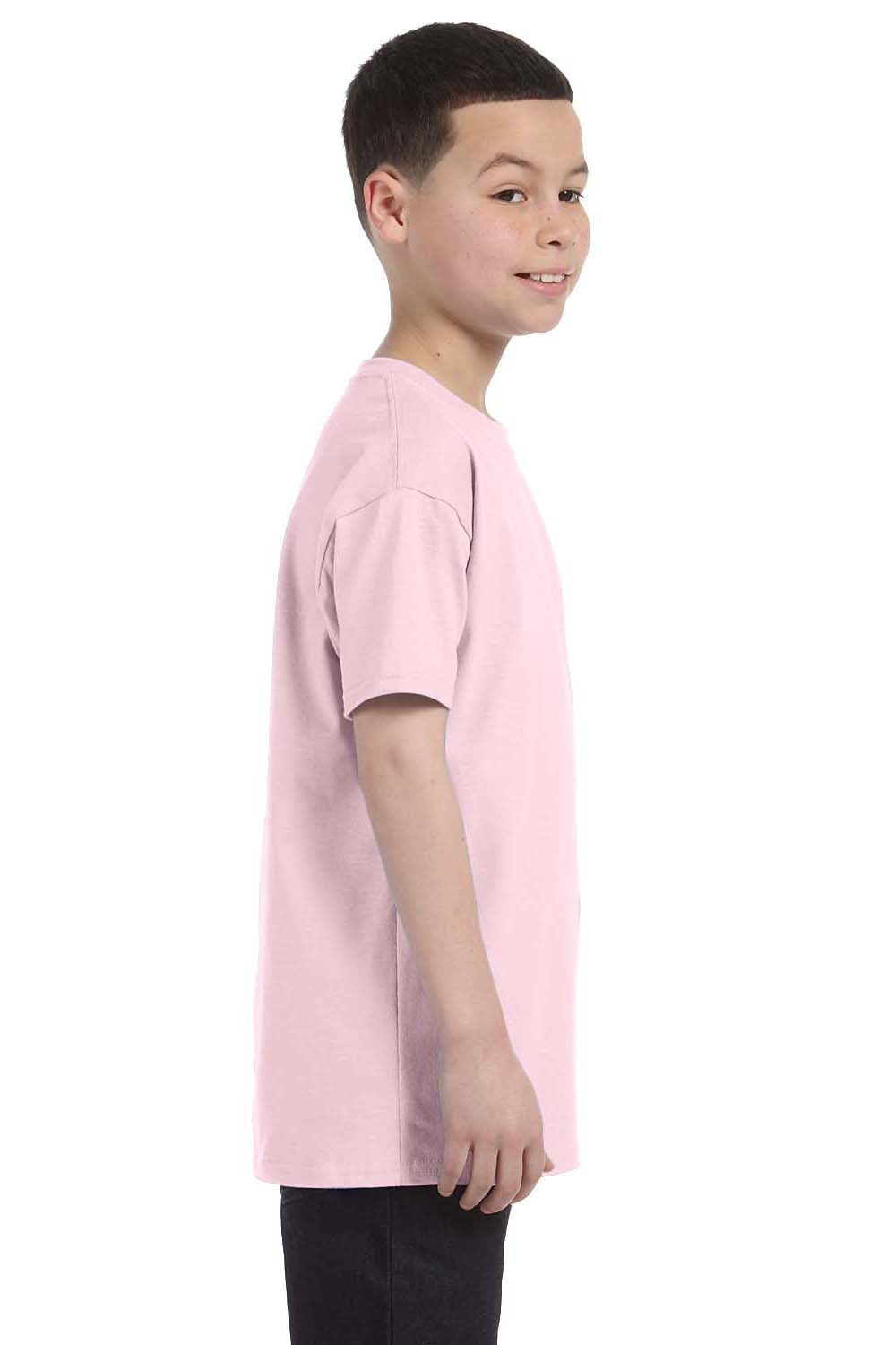 Jerzees 29B Youth Dri-Power Moisture Wicking Short Sleeve Crewneck T-Shirt Classic Pink Side