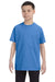 Jerzees 29B Youth Dri-Power Moisture Wicking Short Sleeve Crewneck T-Shirt Columbia Blue Front