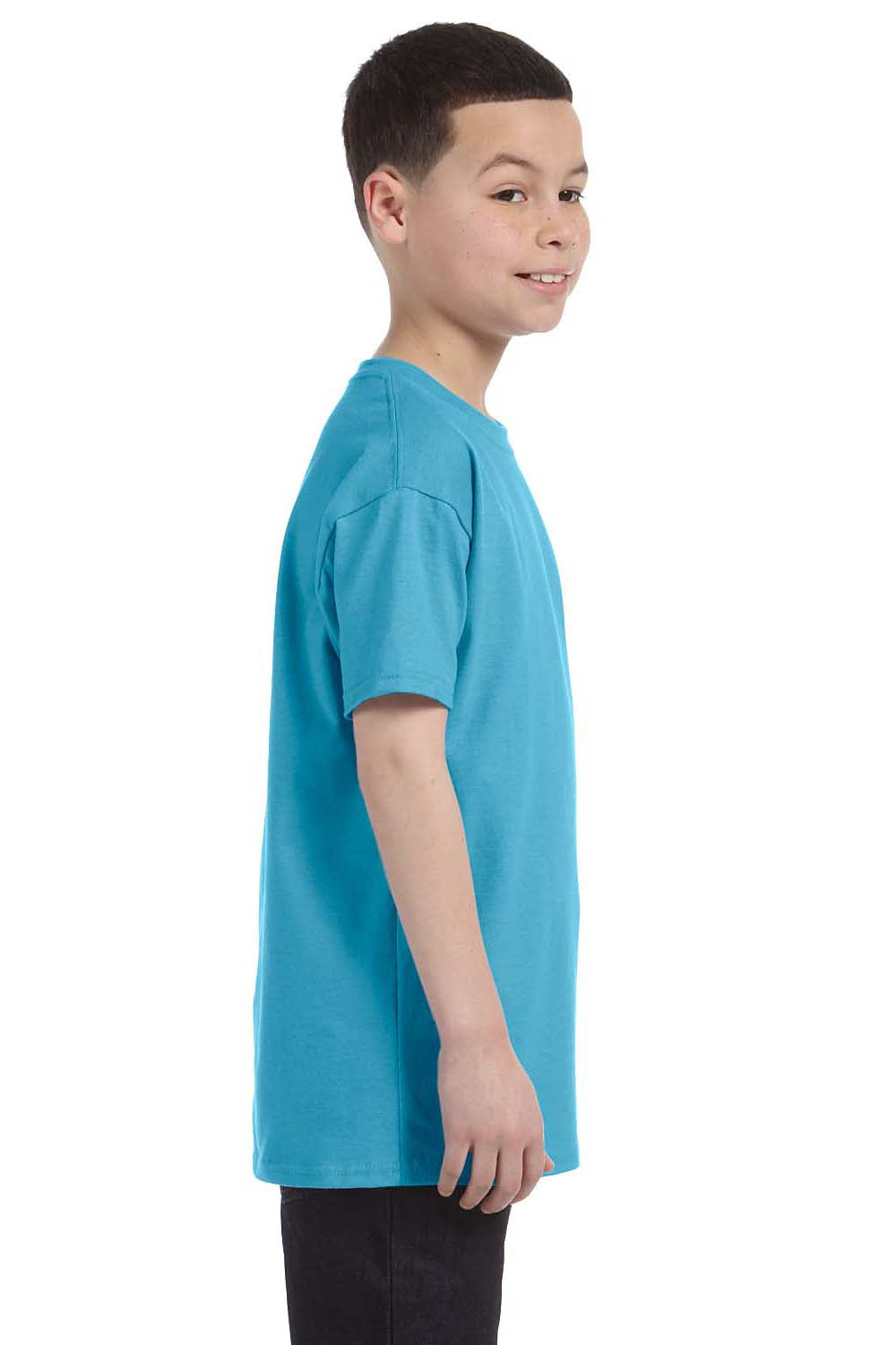 Jerzees 29B Youth Dri-Power Moisture Wicking Short Sleeve Crewneck T-Shirt Aquatic Blue Side