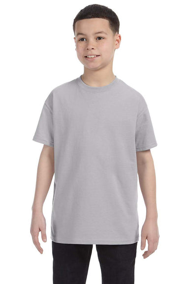Jerzees 29B Youth Dri-Power Moisture Wicking Short Sleeve Crewneck T-Shirt Silver Grey Front