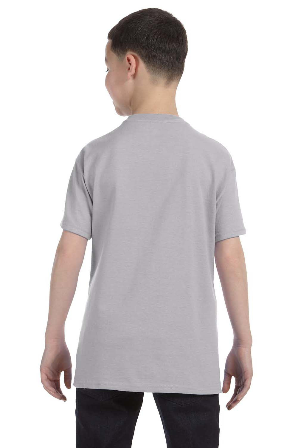 Jerzees 29B Youth Dri-Power Moisture Wicking Short Sleeve Crewneck T-Shirt Silver Grey Back