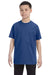 Jerzees 29B Youth Dri-Power Moisture Wicking Short Sleeve Crewneck T-Shirt Heather Blue Front