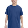 Jerzees Youth Dri-Power Moisture Wicking Short Sleeve Crewneck T-Shirt - Vintage Heather Blue