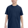 Jerzees Youth Dri-Power Moisture Wicking Short Sleeve Crewneck T-Shirt - Vintage Heather Navy Blue