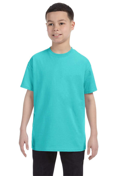 Jerzees 29B/29BR Youth Dri-Power Moisture Wicking Short Sleeve Crewneck T-Shirt Scuba Blue Front