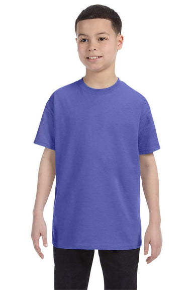 Jerzees 29B/29BR Youth Dri-Power Moisture Wicking Short Sleeve Crewneck T-Shirt Violet Front