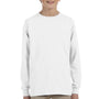 Jerzees Youth Dri-Power Moisture Wicking Long Sleeve Crewneck T-Shirt - White