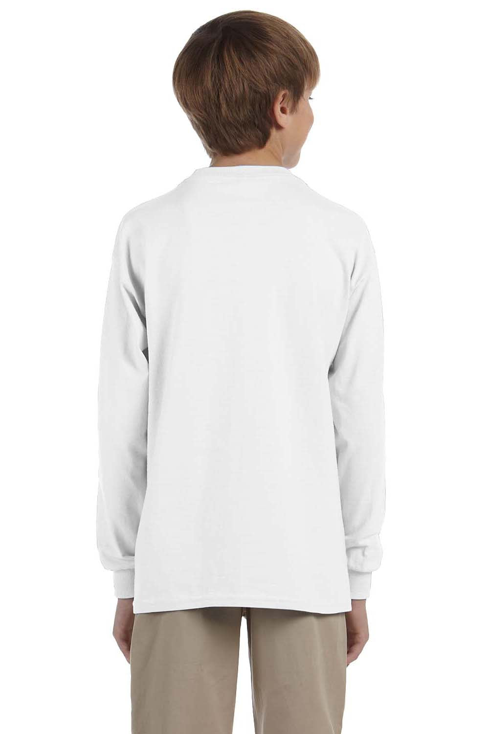 Jerzees 29BL Youth Dri-Power Moisture Wicking Long Sleeve Crewneck T-Shirt White Back