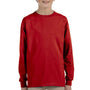 Jerzees Youth Dri-Power Moisture Wicking Long Sleeve Crewneck T-Shirt - True Red