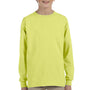 Jerzees Youth Dri-Power Moisture Wicking Long Sleeve Crewneck T-Shirt - Safety Green