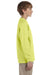Jerzees 29BL Youth Dri-Power Moisture Wicking Long Sleeve Crewneck T-Shirt Safety Green Side