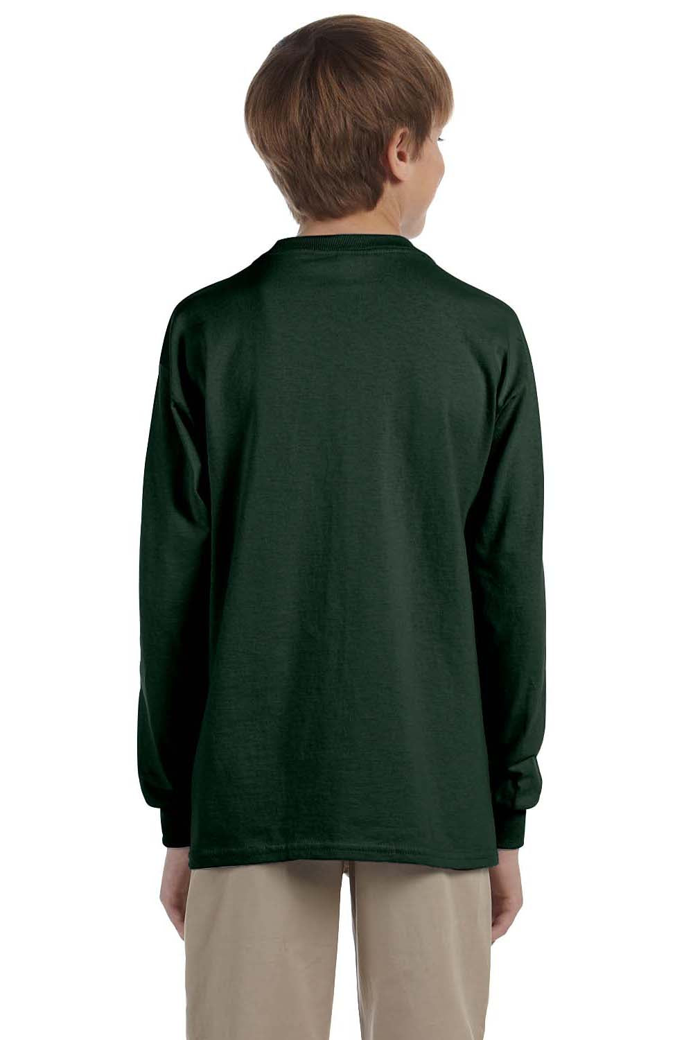 Jerzees 29BL Youth Dri-Power Moisture Wicking Long Sleeve Crewneck T-Shirt Forest Green Back