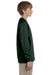 Jerzees 29BL Youth Dri-Power Moisture Wicking Long Sleeve Crewneck T-Shirt Forest Green Side