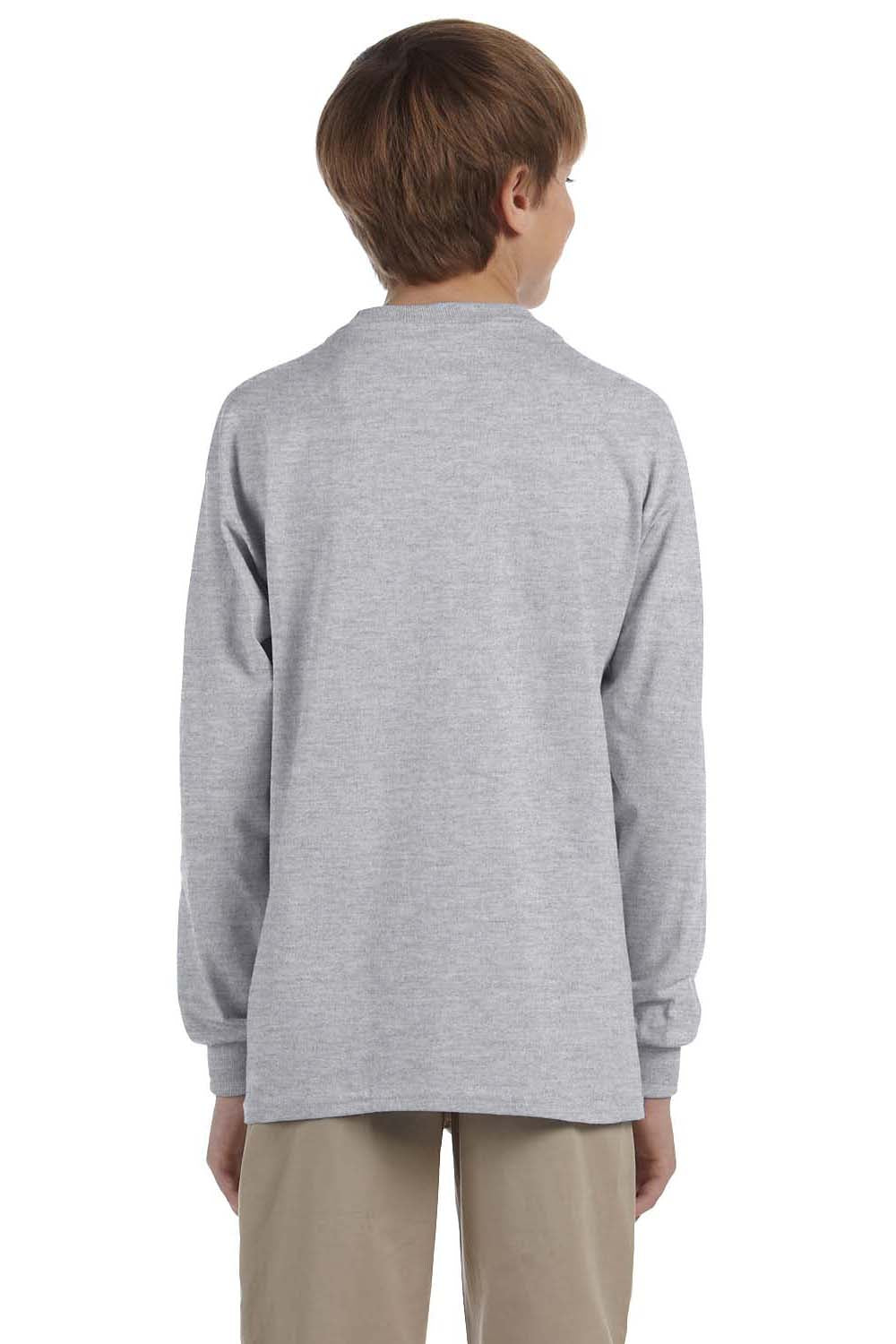 Jerzees 29BL Youth Dri-Power Moisture Wicking Long Sleeve Crewneck T-Shirt Oxford Grey Back