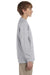 Jerzees 29BL Youth Dri-Power Moisture Wicking Long Sleeve Crewneck T-Shirt Oxford Grey Side