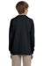 Jerzees 29BL Youth Dri-Power Moisture Wicking Long Sleeve Crewneck T-Shirt Black Back