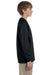 Jerzees 29BL Youth Dri-Power Moisture Wicking Long Sleeve Crewneck T-Shirt Black Side