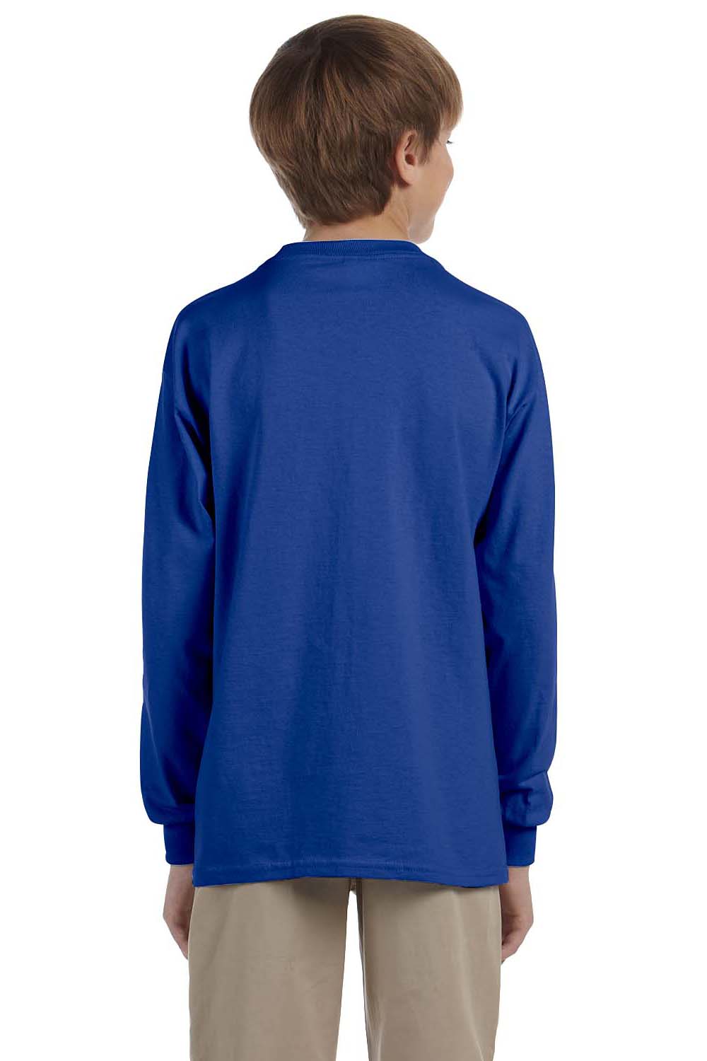 Jerzees 29BL Youth Dri-Power Moisture Wicking Long Sleeve Crewneck T-Shirt Royal Blue Back